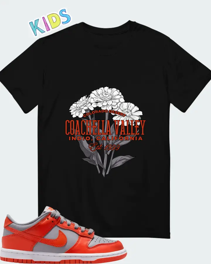 Nike Dunk Low GS Cement Grey Team Orange Matching Kid's T-Shirt