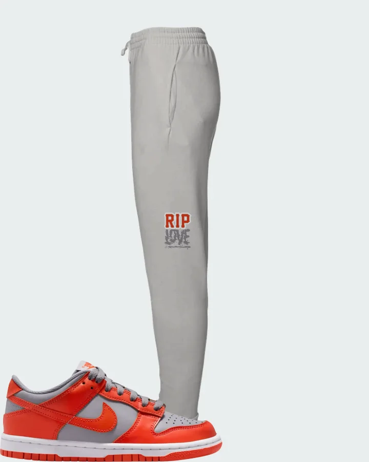 Nike Dunk Low GS Cement Grey Team Orange Matching Joggers
