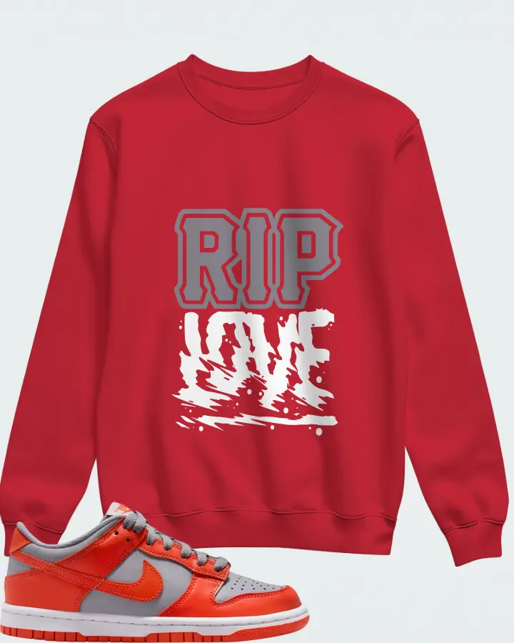 Nike Dunk Low GS Cement Grey Team Orange Matching Sweatshirt
