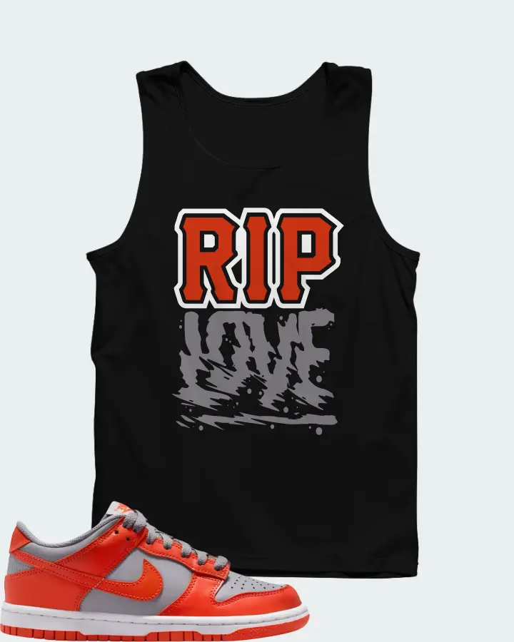 Nike Dunk Low GS Cement Grey Team Orange Matching Tank Top