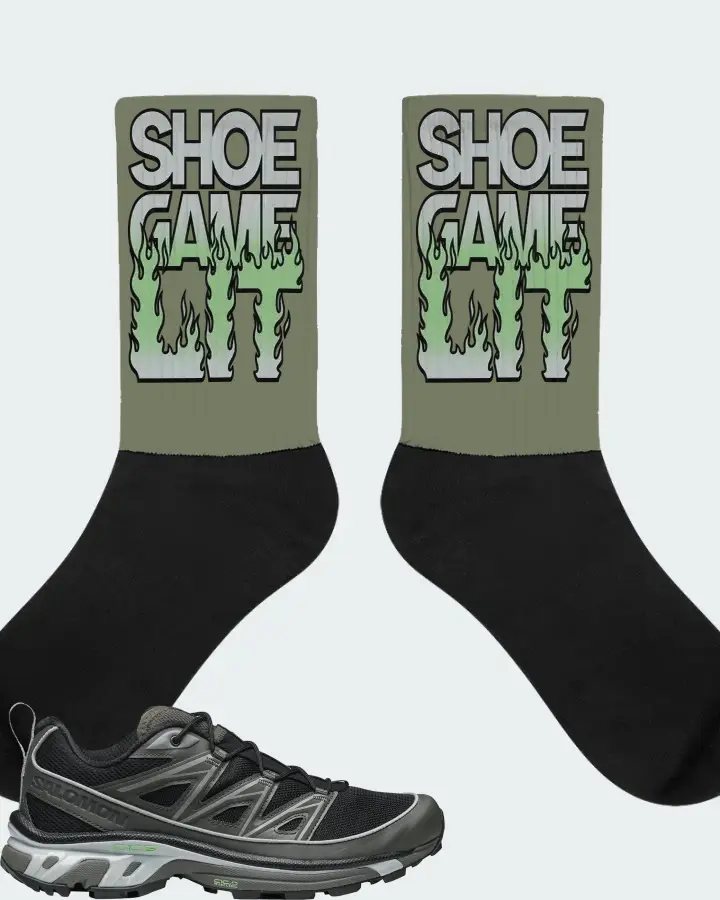 Salomon XT-6 Expanse Sneaker Matching Olive Socks - Shoe Game Lit Refreshed