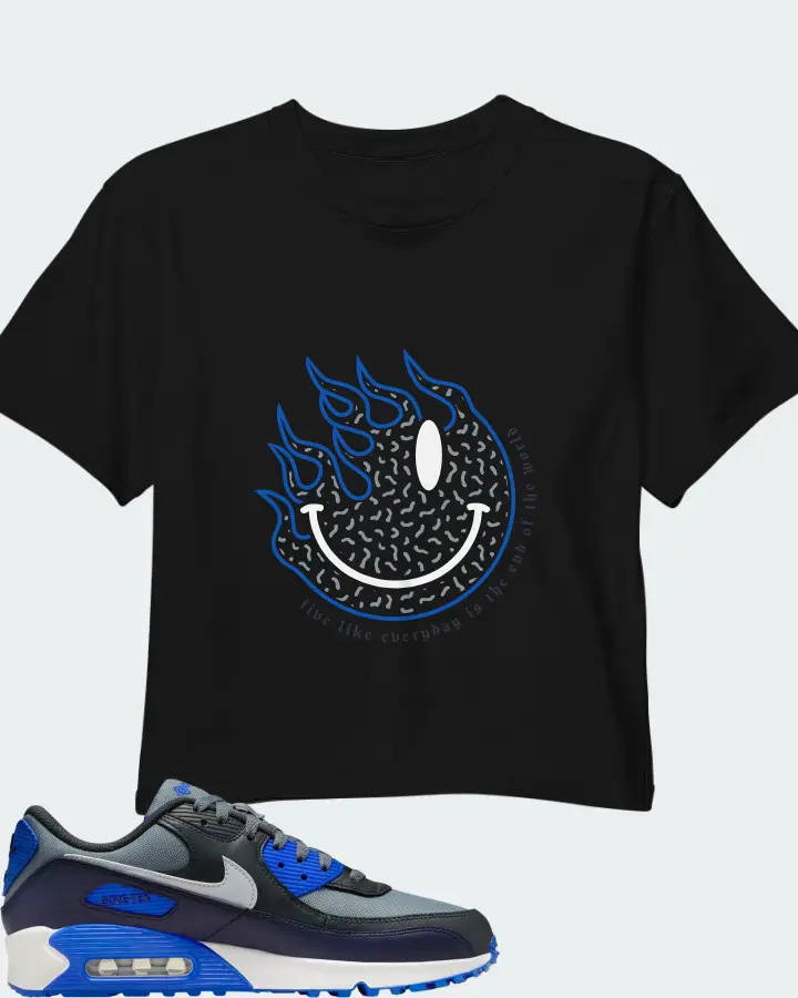Nike Air Max 90 Gore Tex Cool Grey Racer Blue Matching Crop Top