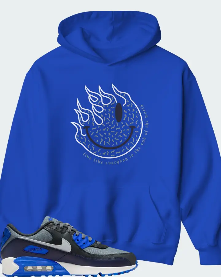 Nike Air Max 90 Gore Tex Cool Grey Racer Blue Matching Hoodie