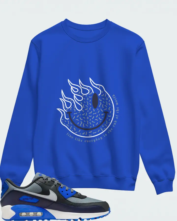 Nike Air Max 90 Gore Tex Cool Grey Racer Blue Matching Sweatshirt