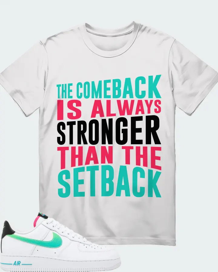 Nike Air Force 1 Low '07 LV8 White Aquamarine Sneaker Matching White T-Shirt - The Comeback