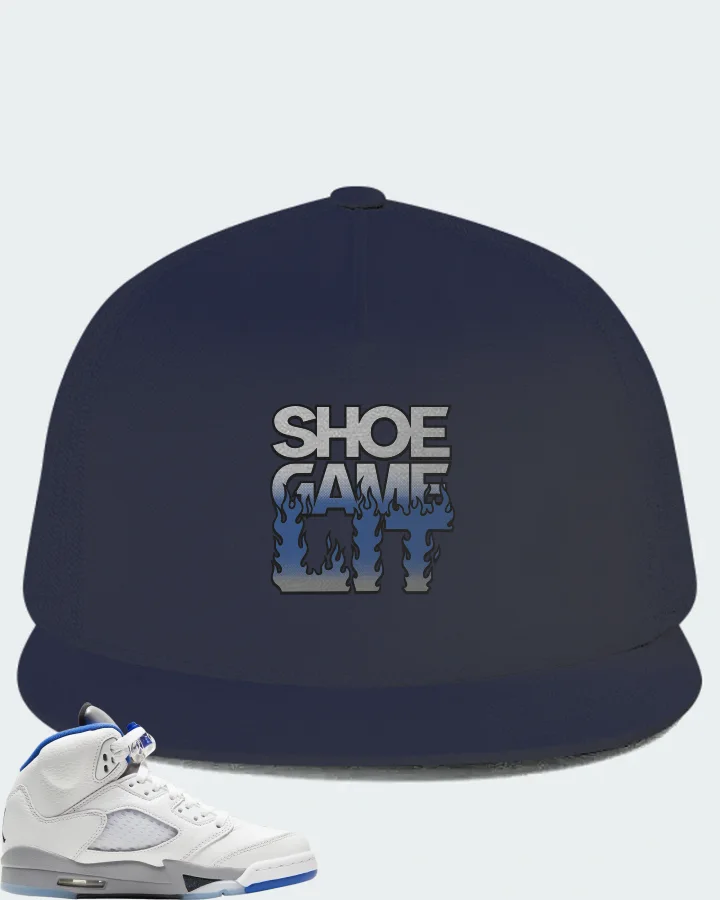 Jordan 5 Retro Sneaker Matching Navy Hat - Shoe Game Lit Refreshed