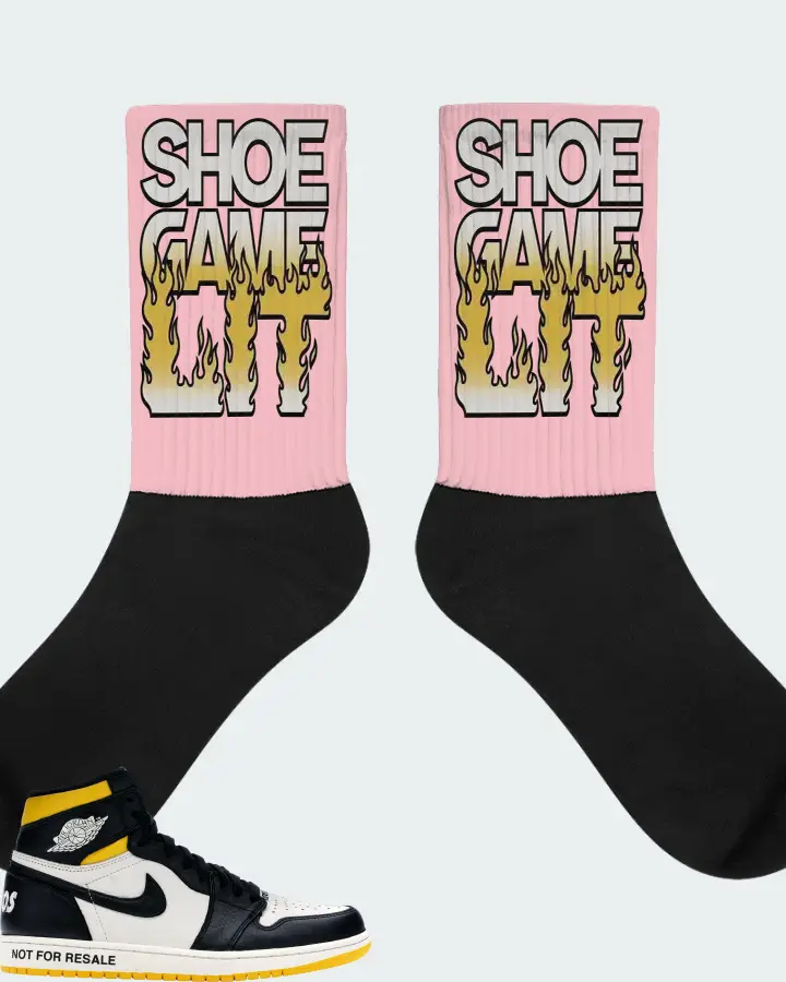 Jordan 1 Retro High Sneaker Matching Pink Socks - Shoe Game Lit Refreshed