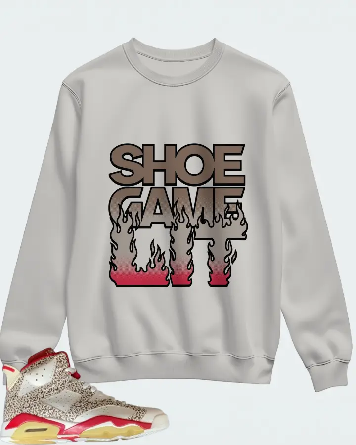 Air Jordan 6 Retro Donda  Sneaker Matching Grey Sweatshirt - Shoe Game Lit Refreshed