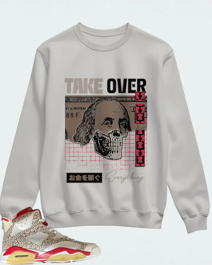 Air Jordan 6 Retro Donda  Sneaker Matching Grey Sweatshirt - Take Over