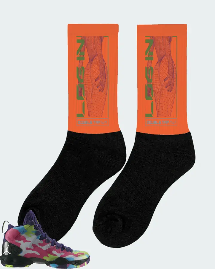Jordan XX8 SE Sneaker Matching Orange Socks (LOGIN) - View 3
