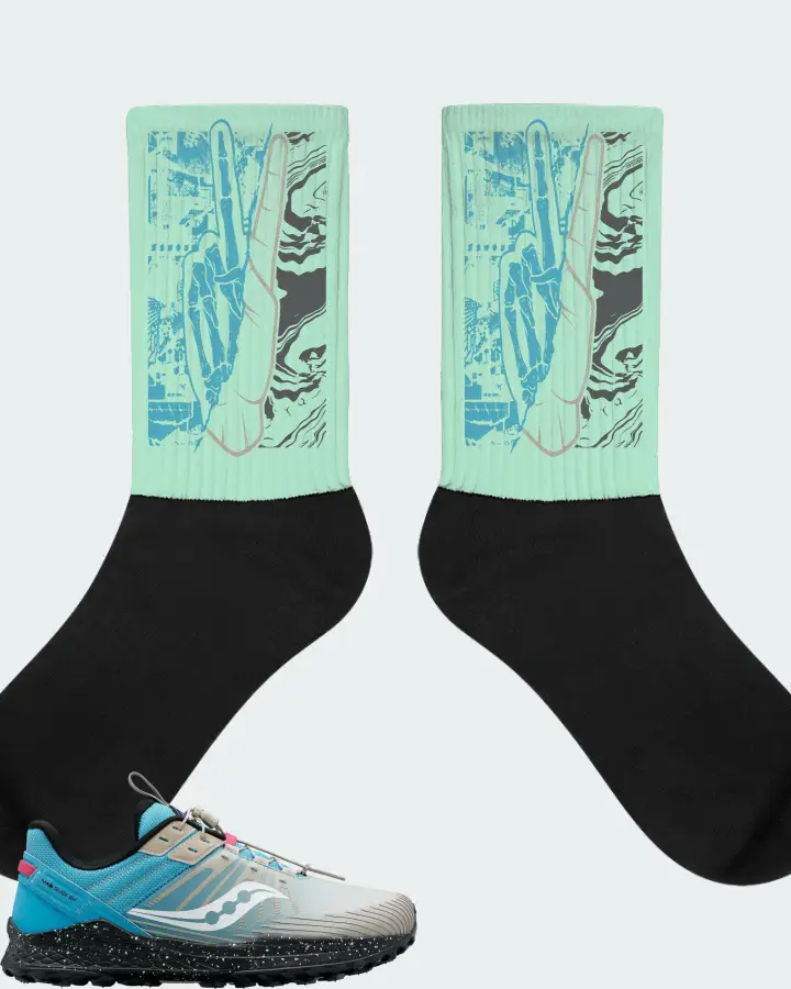 Saucony Mad River 2 TR Sneaker Matching Mint Socks - Peace of mind