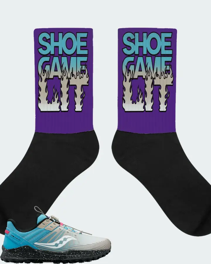 Saucony Mad River 2 TR Sneaker Matching Purple Socks - Shoe Game Lit Refreshed