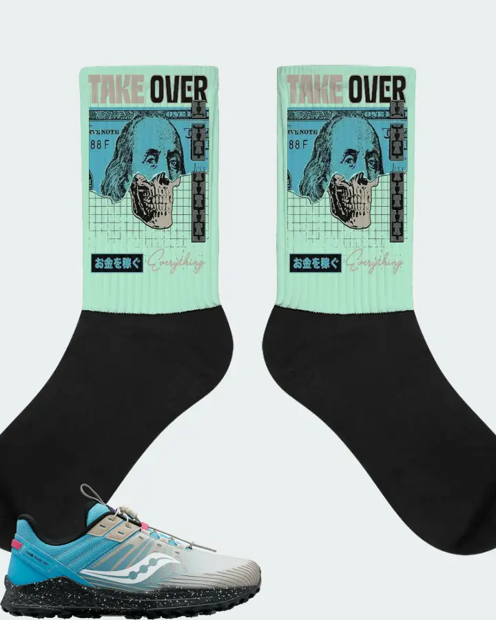 Saucony Mad River 2 TR Sneaker Matching Mint Socks - Take Over