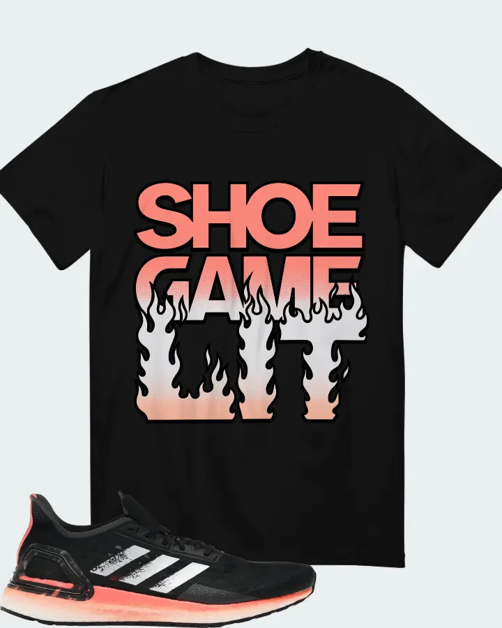adidas Ultra Boost PB  Core Black Signal Coral Sneaker Matching Black T-Shirt - Shoe Game Lit Refreshed