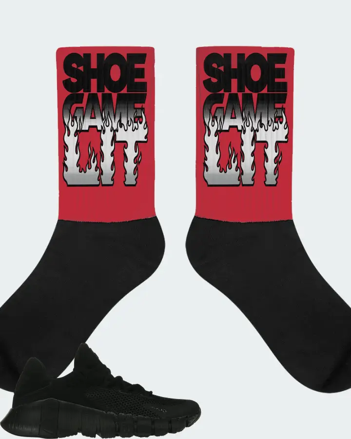 Nike Free Metcon 4 Sneaker Matching Red Socks - Shoe Game Lit Refreshed