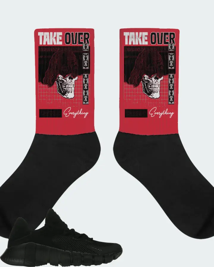 Nike Free Metcon 4 Sneaker Matching Red Socks - Take Over