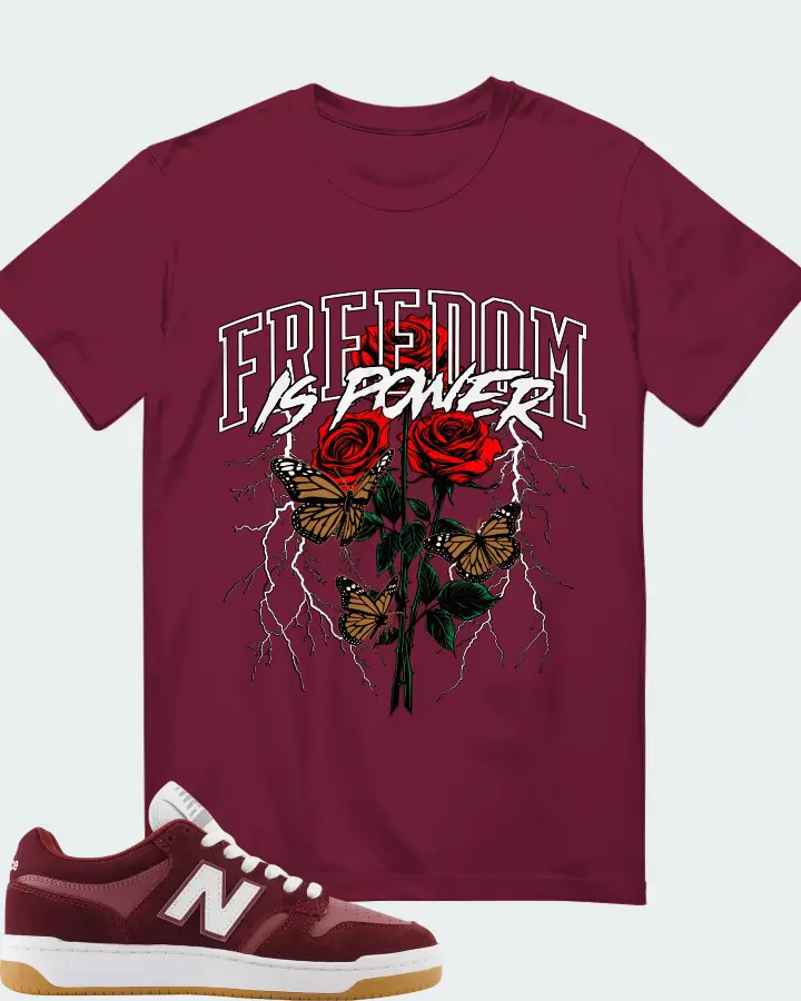 New Balance Numeric 480 Monarch Burgundy Matching T-Shirt