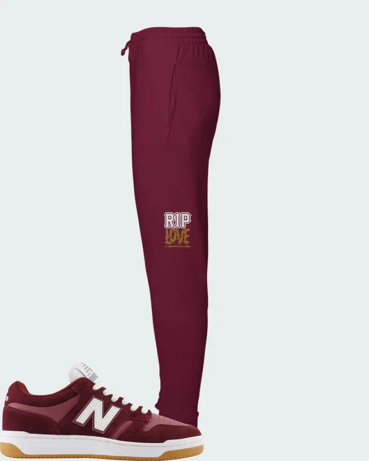 New Balance Numeric 480 Monarch Burgundy Matching Joggers