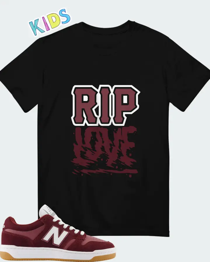 New Balance Numeric 480 Monarch Burgundy Matching Kid's T-Shirt