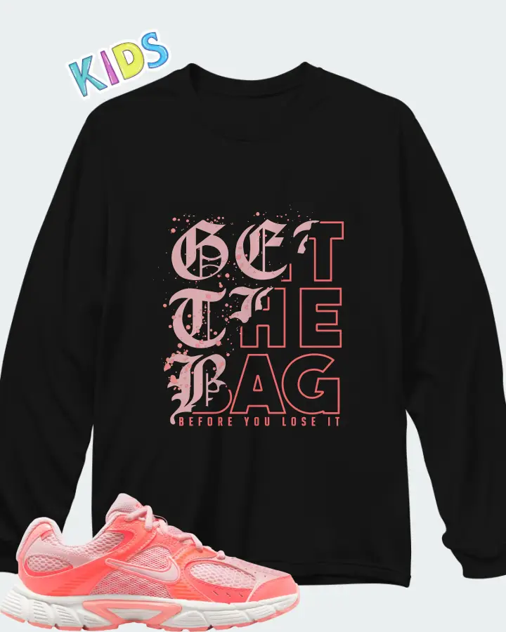 Nike V5 RNR Pink Bloom Hot Lava Matching Kid's Long Sleeve T-Shirt