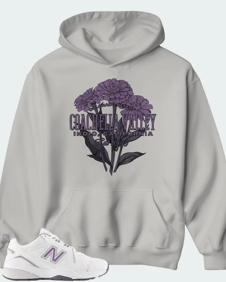 New Balance White Candied Violet Neptune Grey Matching Hoodie