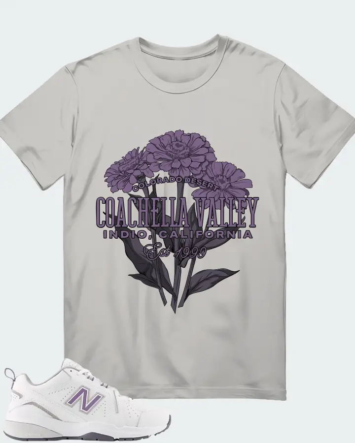 New Balance White Candied Violet Neptune Grey Matching T-Shirt
