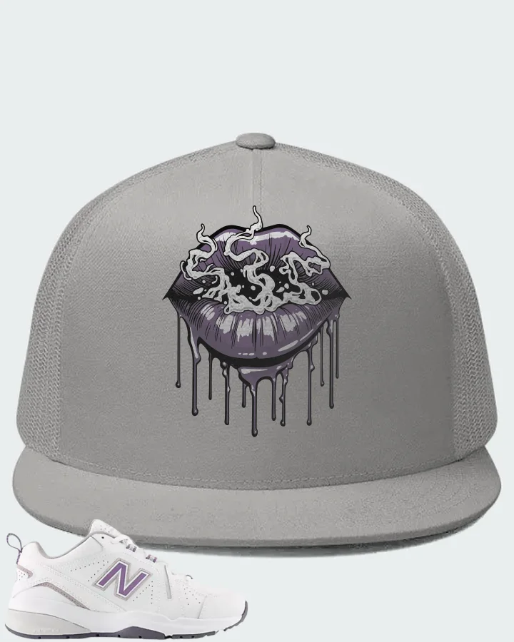 New Balance White Candied Violet Neptune Grey Matching Hat