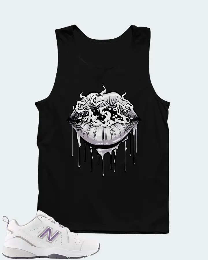 New Balance White Candied Violet Neptune Grey Matching Tank Top