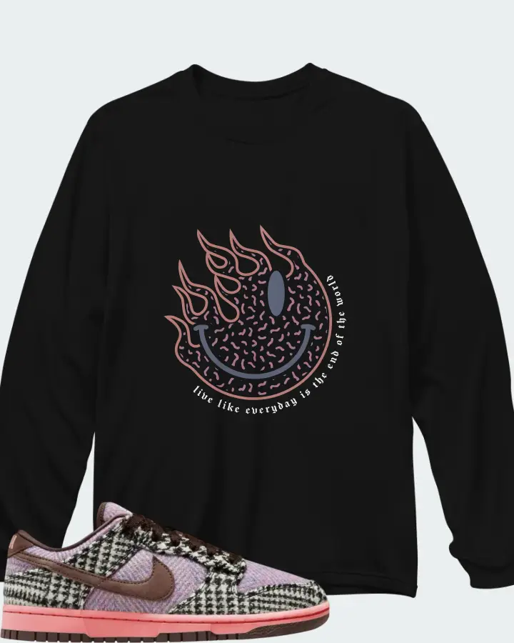 Harris Tweed x Nike Wmns Dunk Low Purple Pink Matching Long Sleeve T-Shirt