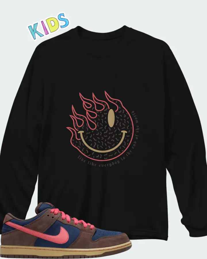 Nike Dunk Low SB Baroque Brown Adobe Matching Kid's Long Sleeve T-Shirt