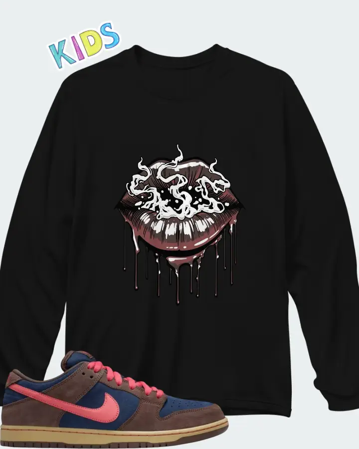 Nike Dunk Low SB Baroque Brown Adobe Matching Kid's Long Sleeve T-Shirt