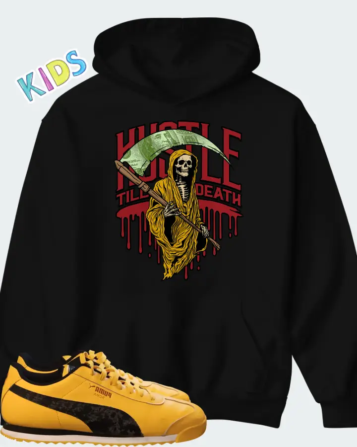 Puma Roma 24 Sunny Yellow Black Matching Kid's Hoodie