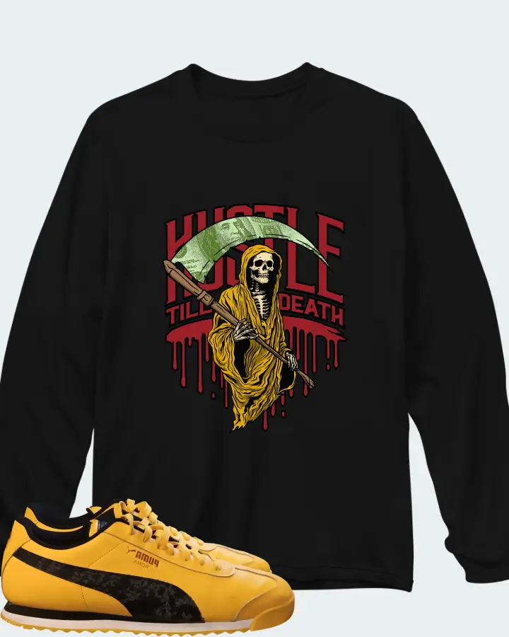 Puma Roma 24 Sunny Yellow Black Matching Long Sleeve T-Shirt