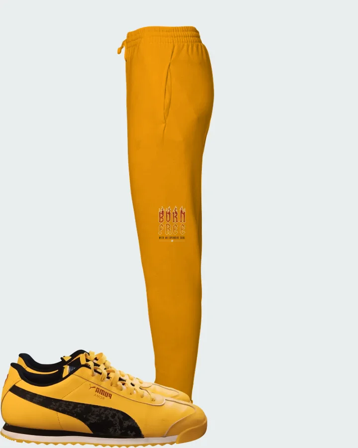 Puma Roma 24 Sunny Yellow Black Matching Joggers