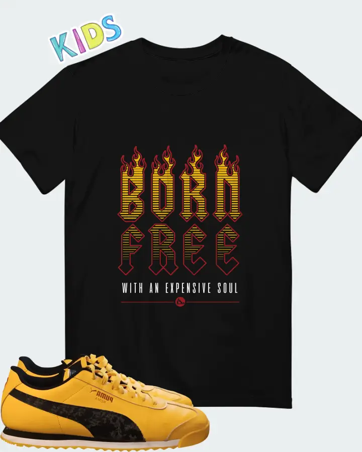 Puma Roma 24 Sunny Yellow Black Matching Kid's T-Shirt