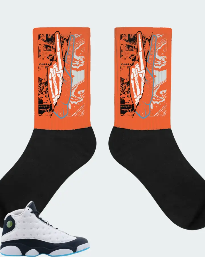 Jordan 13 Retro Sneaker Matching Orange Socks - Peace of mind