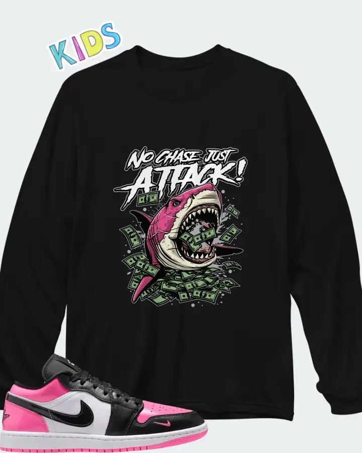 Air Jordan 1 Low SE Pinksicle Matching Kid's Long Sleeve T-Shirt