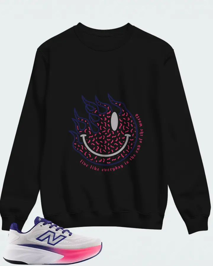 New Balance Fresh Foam X More v6 - Reflection Blue Oyster and Pink Heat Matching Sweatshirt