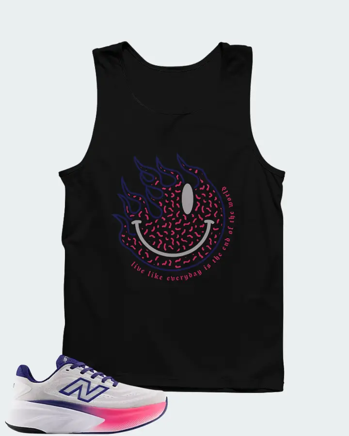 New Balance Fresh Foam X More v6 - Reflection Blue Oyster and Pink Heat Matching Tank Top