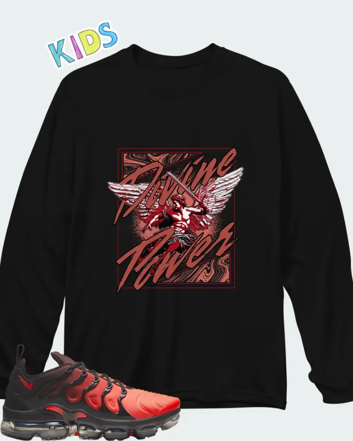 Nike Air VaporMax Plus Darth Maul Matching Kid's Long Sleeve T-Shirt
