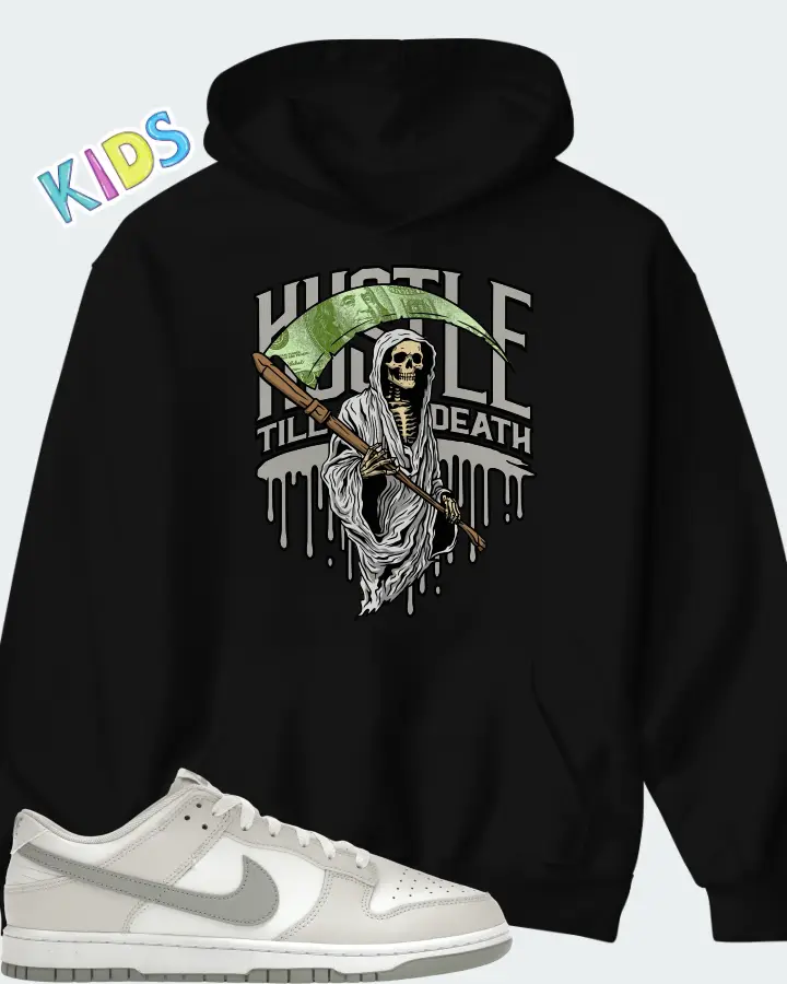 Nike Dunk Low Retro Summit White Light Smoke Grey Matching Kid's Hoodie