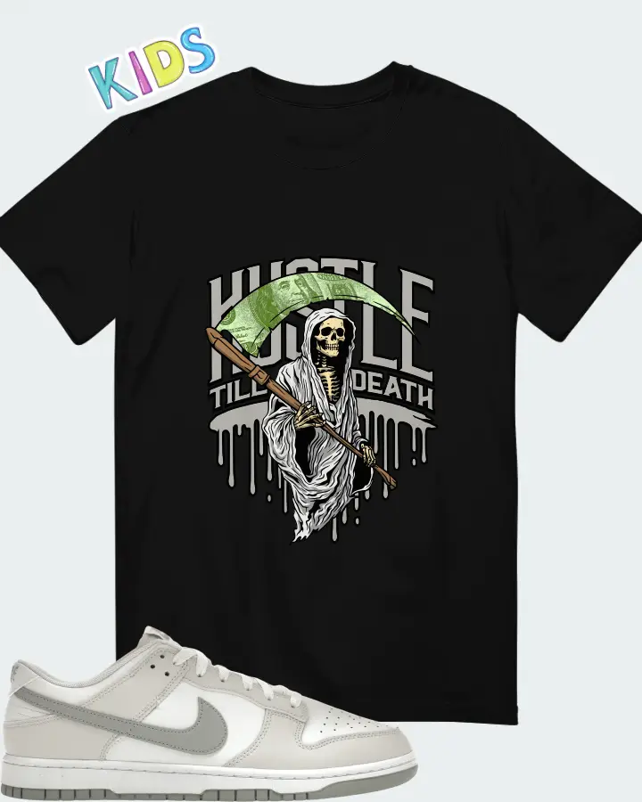 Nike Dunk Low Retro Summit White Light Smoke Grey Matching Kid's T-Shirt
