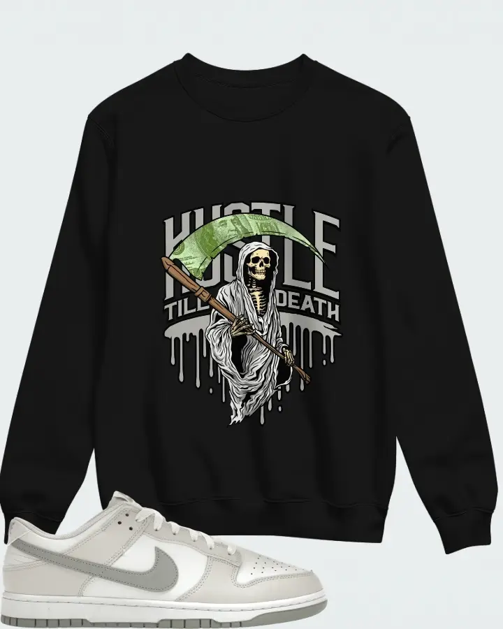 Nike Dunk Low Retro Summit White Light Smoke Grey Matching Sweatshirt