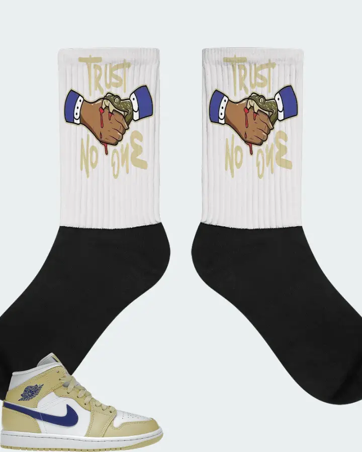 Jordan 1 Mid Sneaker Matching White Socks - Trust No One