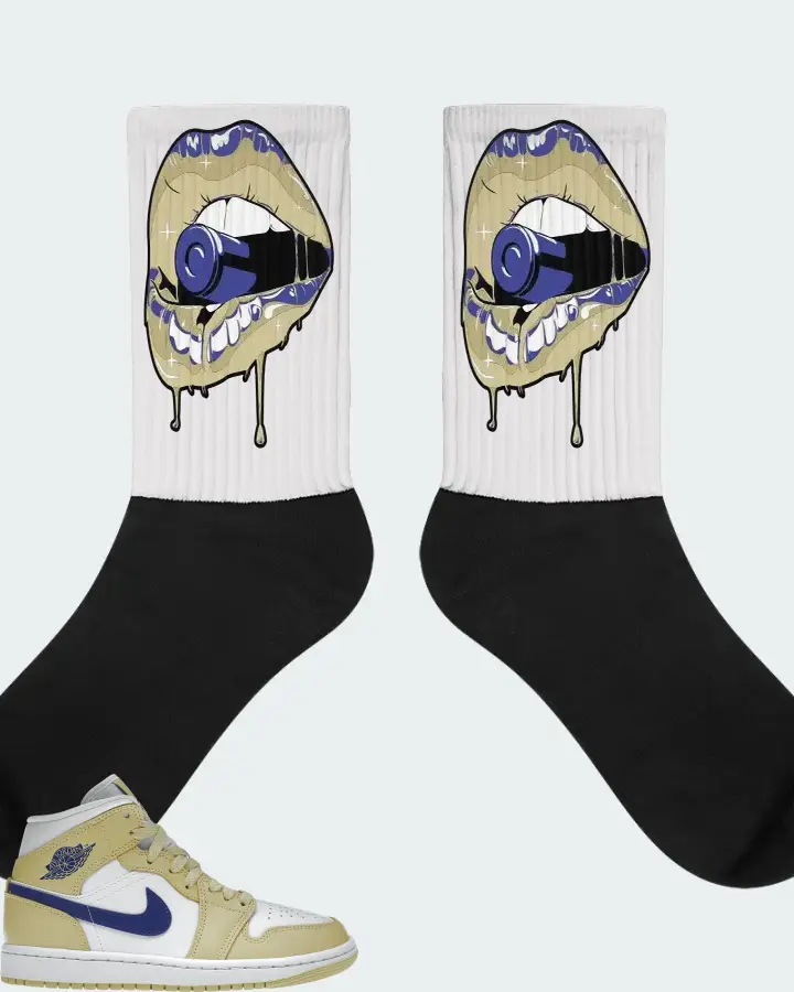 Jordan 1 Mid Sneaker Matching White Socks - Kiss of Death