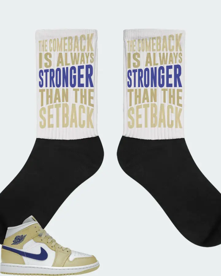 Jordan 1 Mid Sneaker Matching White Socks - The Comeback