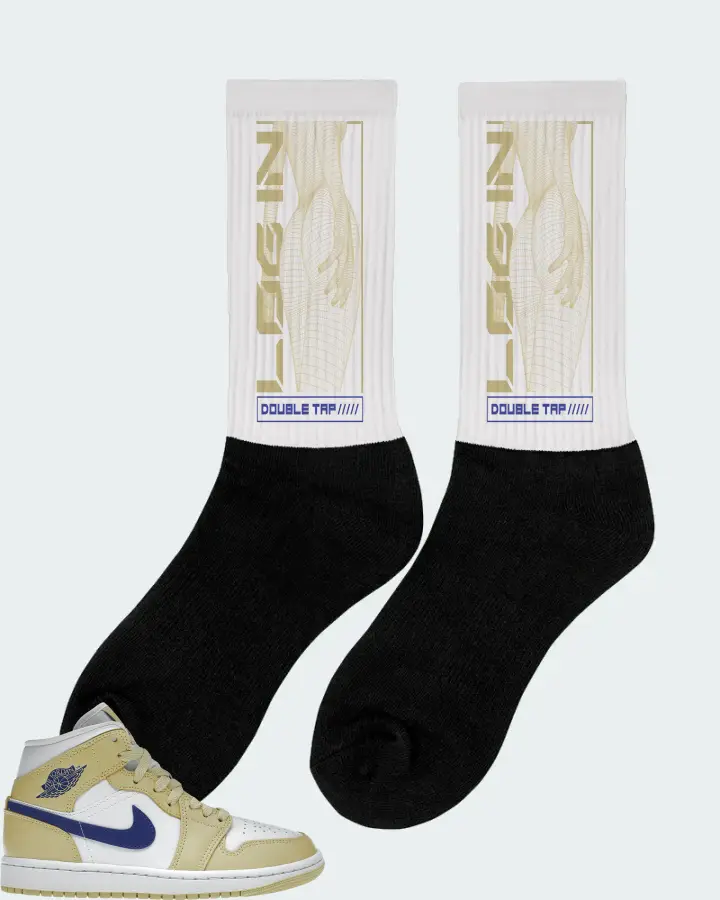 Jordan 1 Mid Sneaker Matching White Socks (LOGIN) - View 3