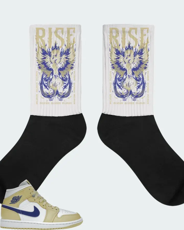 Jordan 1 Mid Sneaker Matching White Socks - RISE