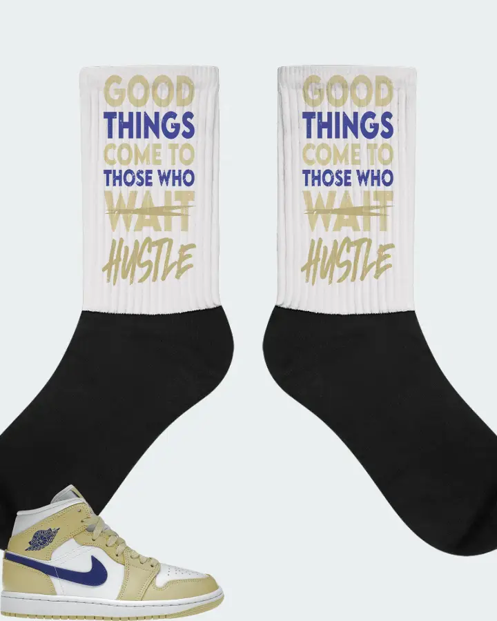 Jordan 1 Mid Sneaker Matching White Socks - Good Things Come