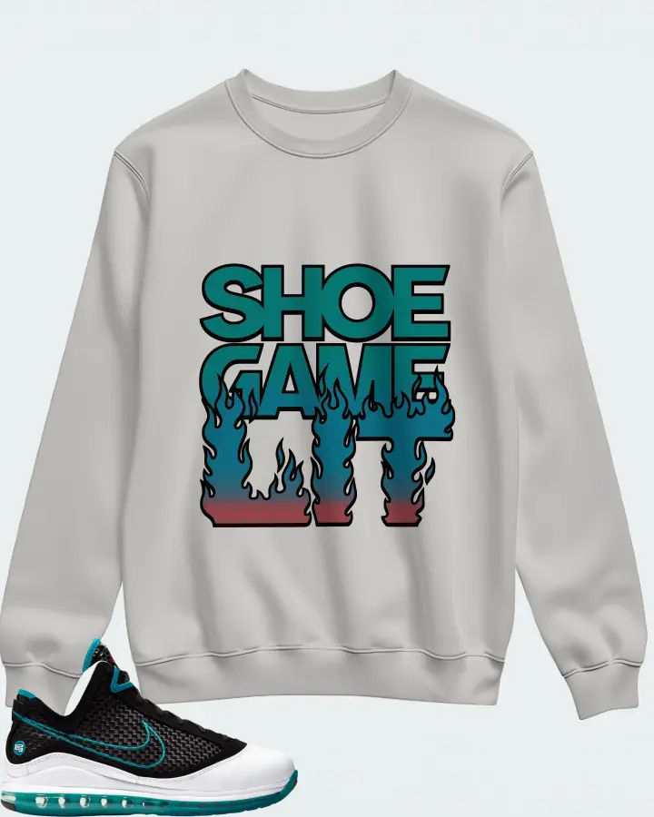 Nike LeBron 7 NFW Sneaker Matching Grey Sweatshirt - Shoe Game Lit Refreshed